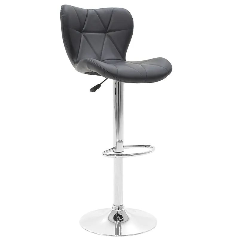 Scaun bar Coozy metal, reglabil pe inaltime, 47x45x90 cm - Argintiu