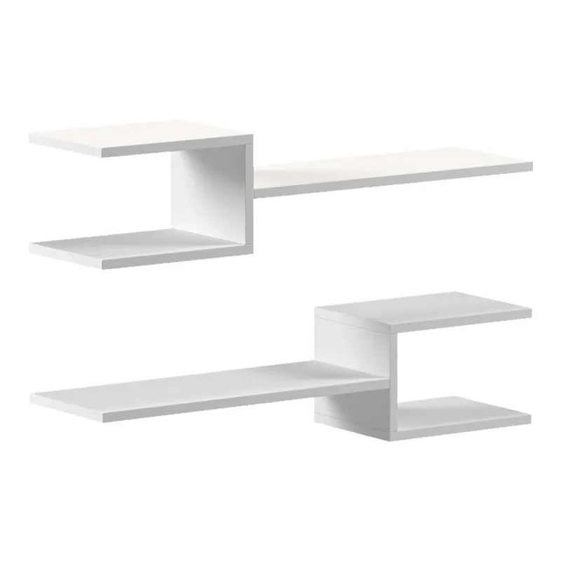 Set 2 rafturi de perete Sumpa, 65x20x18 cm - Alb