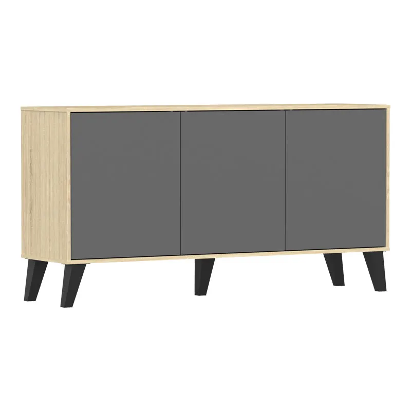 Consola Bufet Billie, Pal melaminat, 149x40x77 cm - Sonoma-Antracit