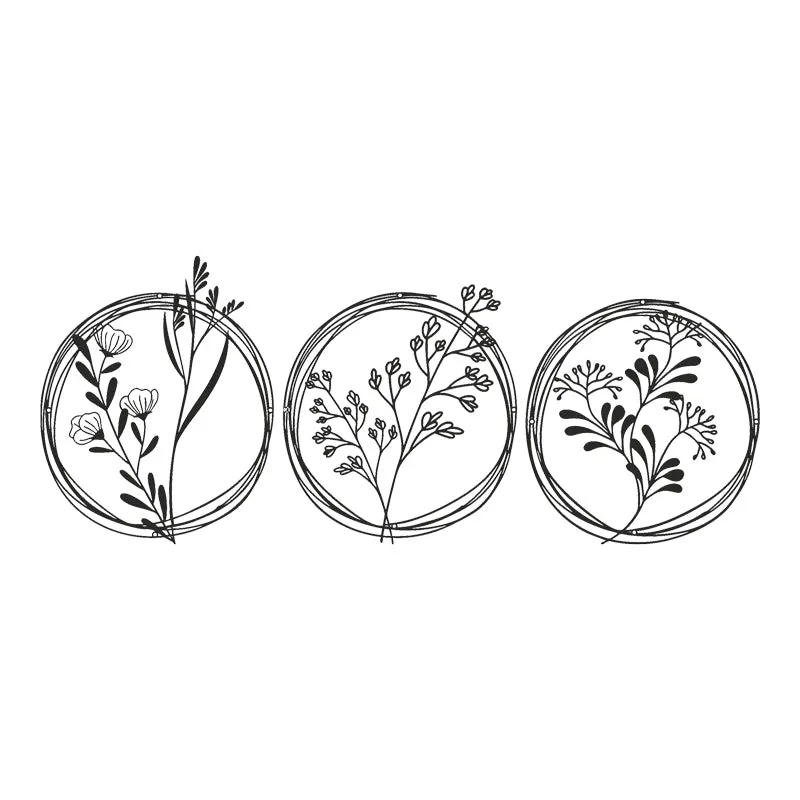 Decorațiune metal Wall deco Fremio set 3 piese negru metal, Ø80x1 cm - Negru