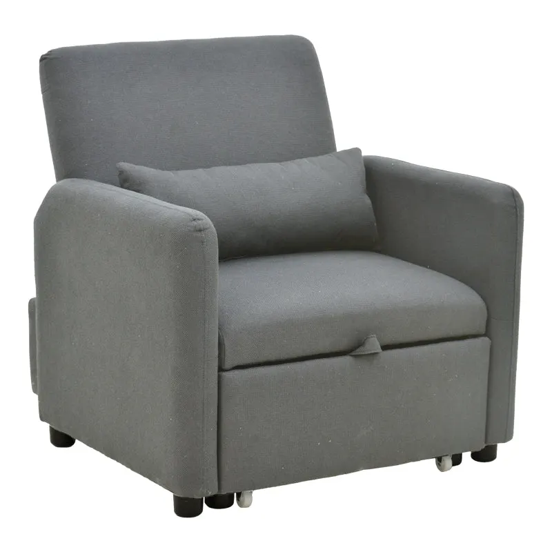 fotoliu-bed Flexa stofă, Gri - Negru, 85x92x84 cm - Gri