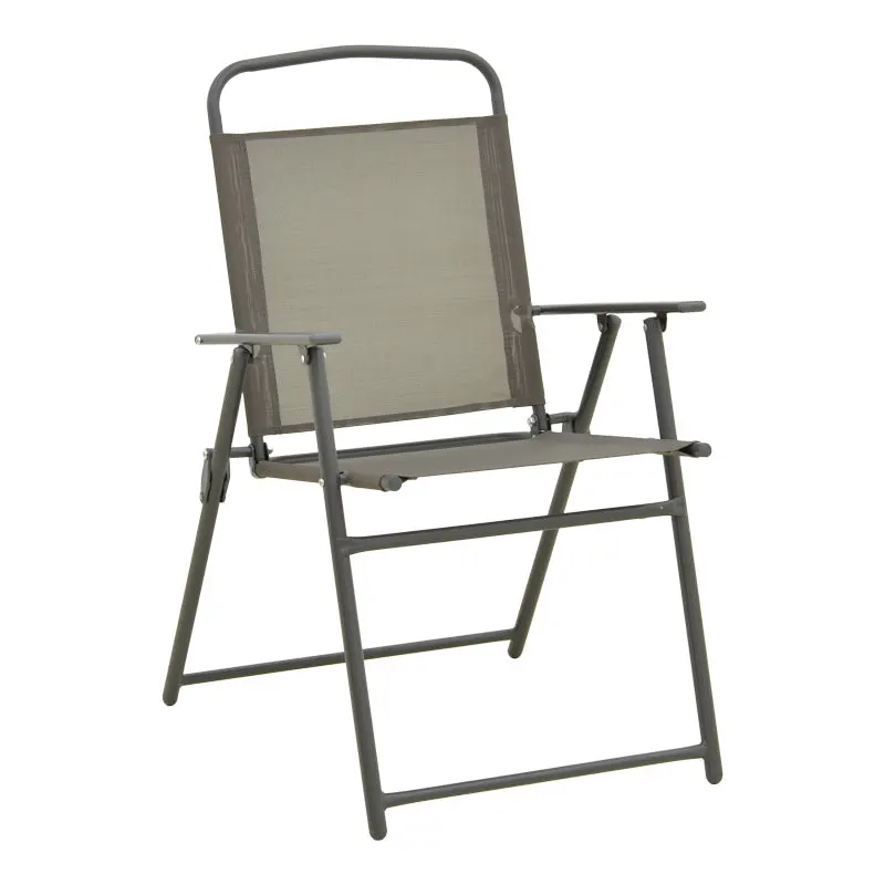 Scaun pliabil cu funcție de economisire a spațiului Vela, metal și textilenă, șampanie, Antracit, 53x58x90 cm - Antracit