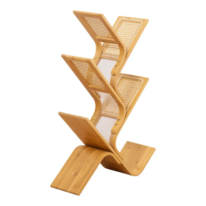Bibliotecă cu rafturi Tome, Bambus, Natur, 63x20x92 cm - Natur