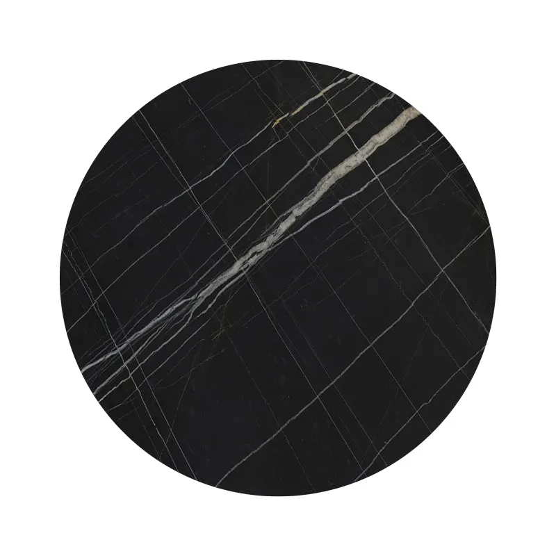 Blat de masă elegant cu aspect de marmură neagră, model Relian, 60cm, grosime 12mm, 60x60 cm - Negru