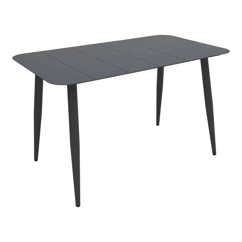 Masă de aluminiu Vista, Alb - Negru, 150x80x72 cm - Negru