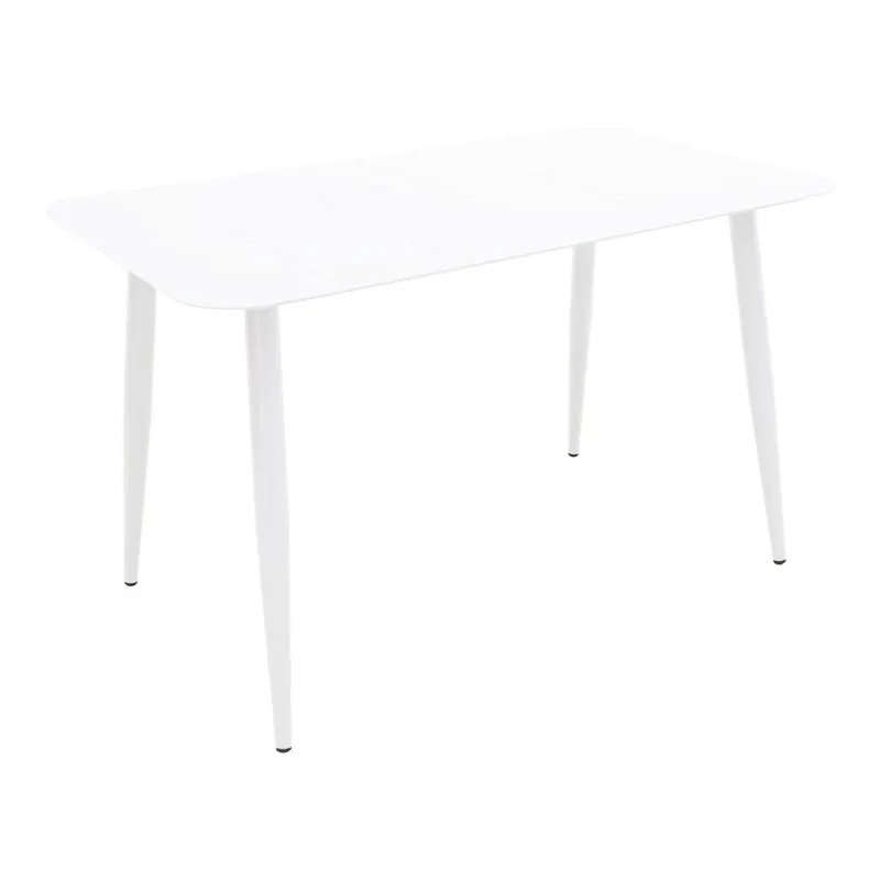 Masă de aluminiu Vista, Alb - Negru, 150x80x72 cm - Alb