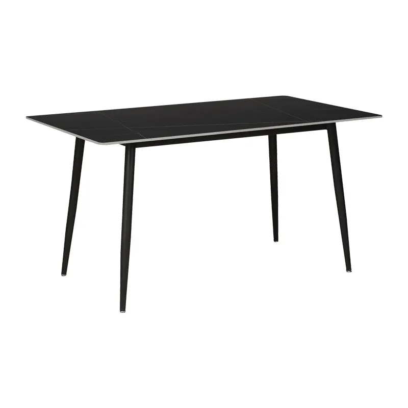 Masa Gustas, marmura, neagra, 140x80x75 cm - Negru