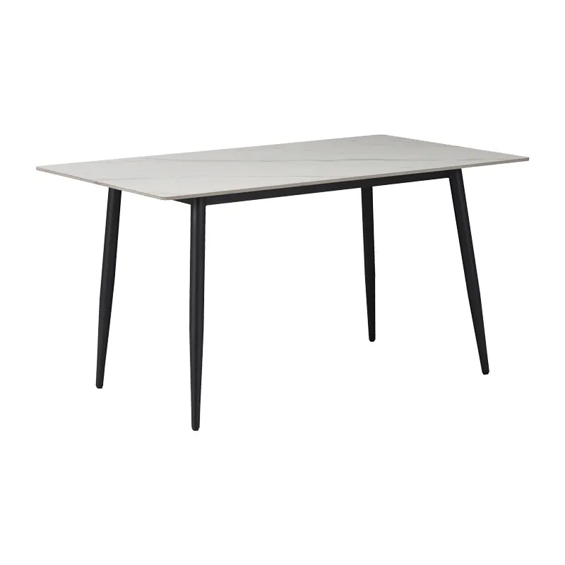 Masa Gustas, marmura, neagra, 140x80x75 cm - Alb