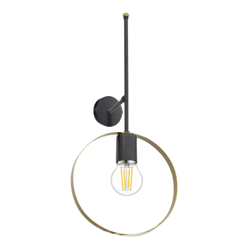 Aplica de perete Bendia, metal, negru-auriu, 25x15x52 cm - Negru