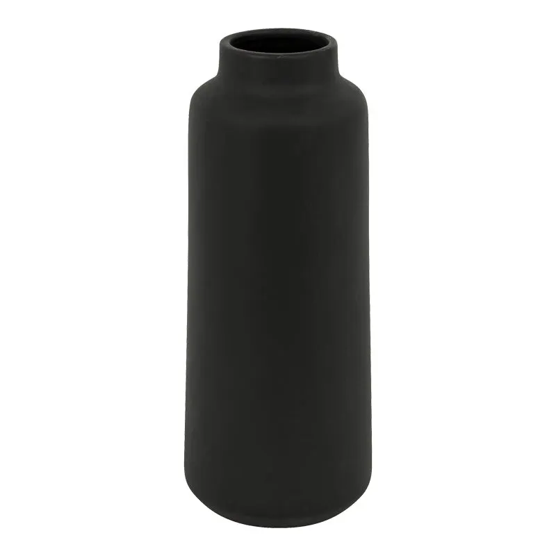 Vază decorativă ceramică Bender, Ceramică, Negru, 12x30 cm - Negru