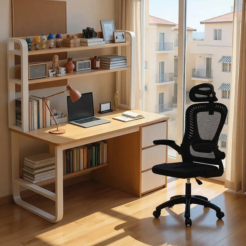 Set Mobilier de Birou pentru Studenți Level, Lemn, 2 Piese, 120x61x147 cm - Multicolor
