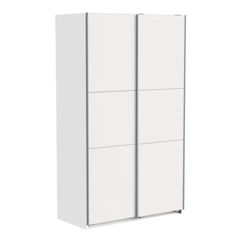 Dulap pentru haine cu uși glisante Kawen, Lemn, Alb, 116x60x203 cm - Alb