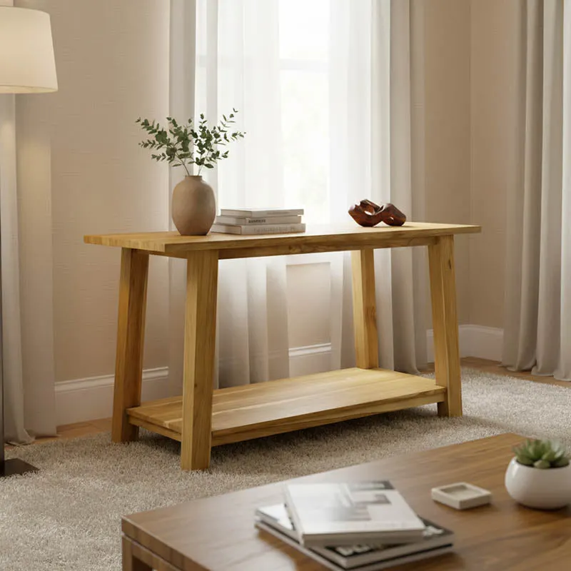 Consolă Decoza, Teak, Natur, 140x40x80 cm - Natur