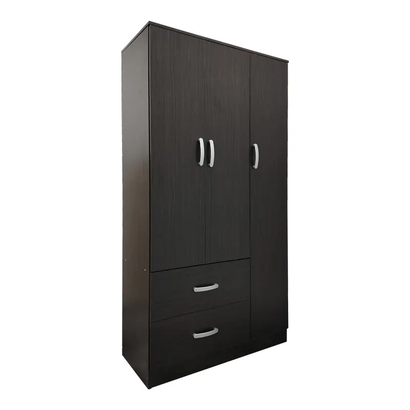 Dulap Athos cu 3 usi si 2 sertare, 90x42x180 cm - Nuc