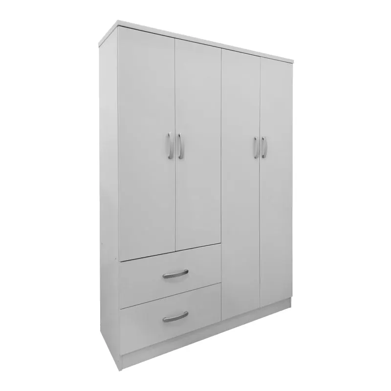 Dulap Lego cu 4 usi si 2 sertare, 121x42x181 cm - Alb