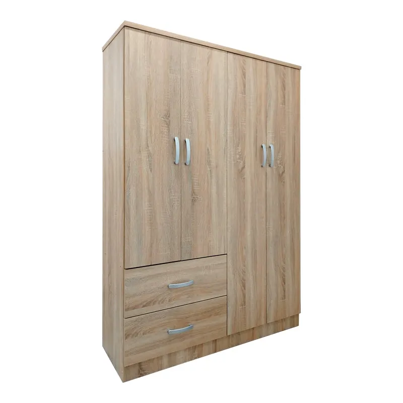 Dulap Lego cu 4 usi si 2 sertare, 121x42x181 cm - Stejar