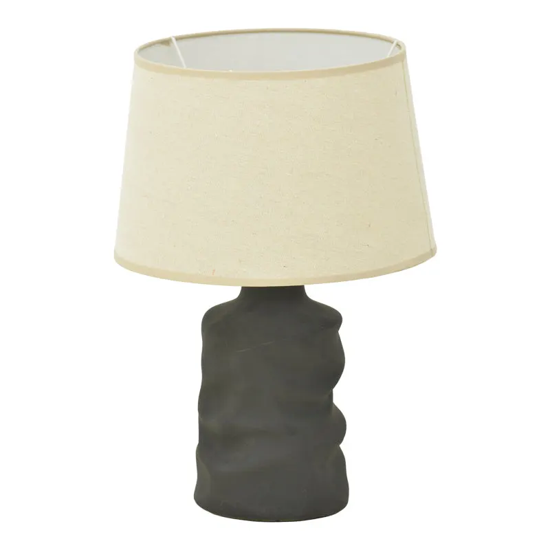 Veioza Wabbi, ceramica, D28x41 cm - Negru-Bej