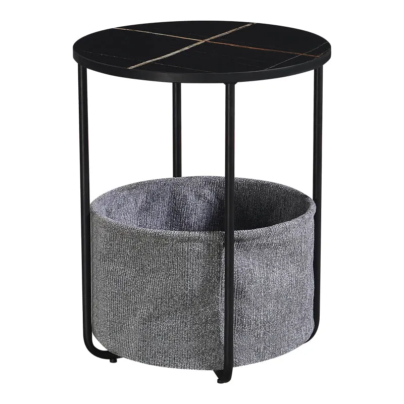 Măsuță auxiliară cu Fredami, și metal, Negru, 40x50 cm - Negru