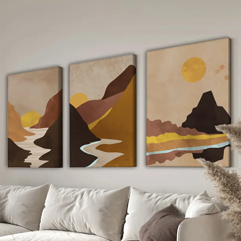 Tablou Canvas în Rama Elthar Triptyc, Multicolor, 50x70 cm - Multicolor