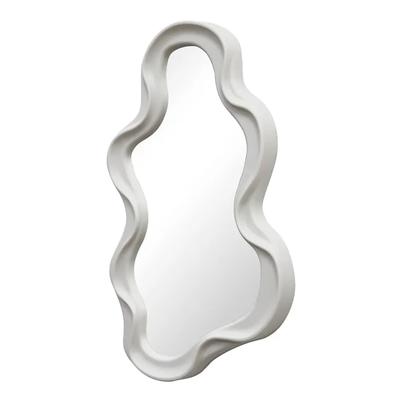 Oglinda decorativa Liquid cu rama, alba, 26x39 cm - Alb