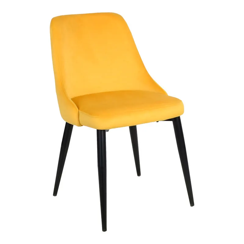 Scaun Zedna, Catifea, galbena, 51x58x84 cm - Negru