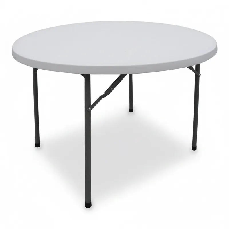 Masa pliabila catering cu functie de confort, rotunda, durabil, alba, D120x74 cm - Alb