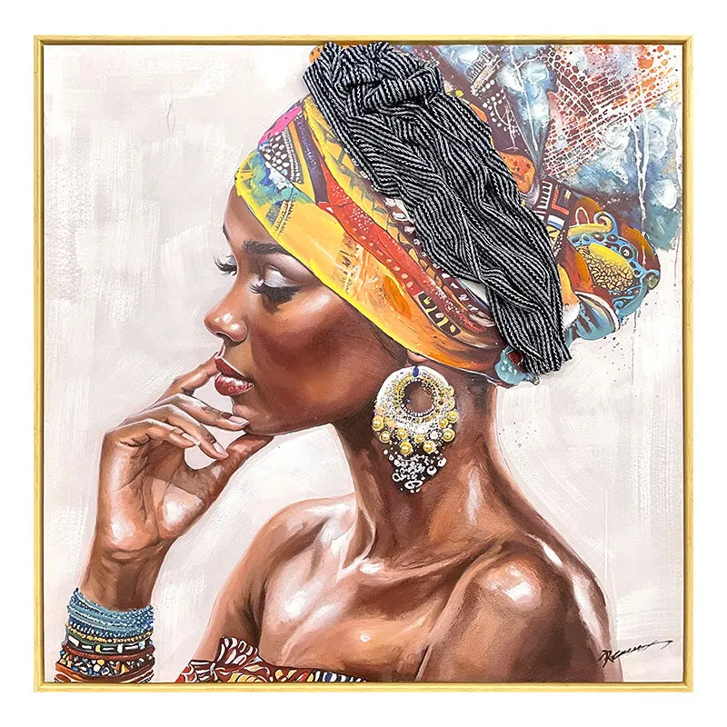 Tablou pe pânza cu efect 3D Jalo, Pânza/Carton, Multicolor, 80x80 cm - Multicolor