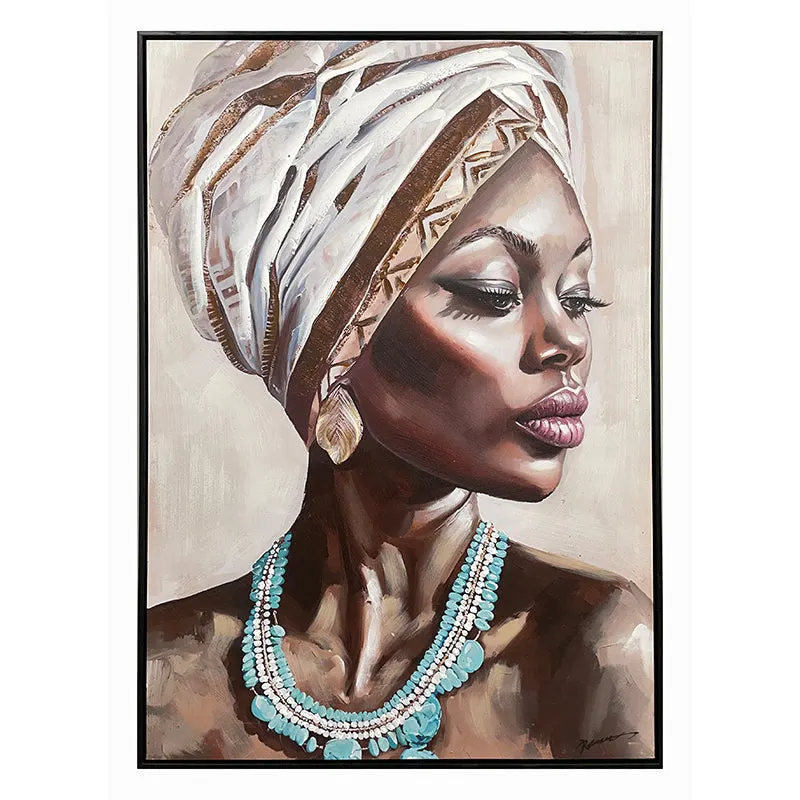 Pictura pe pânza cu rama Zaira, Pânza/Plastic, Multicolor, 70x100 cm - Multicolor