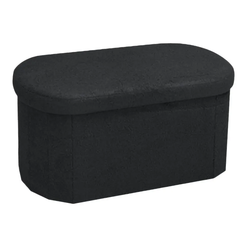 Taburet-trunchi cu functie de depozitare Otto, stofa boucle, gri închis, 76x38x38 cm - Gri