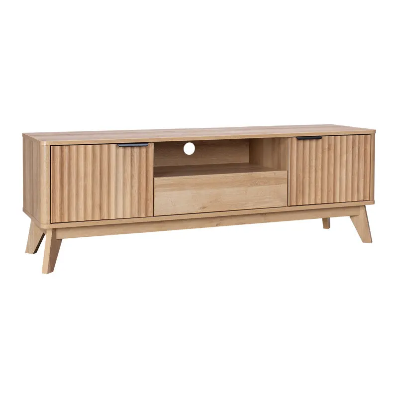 Comoda TV cu spatiu de depozitare Hamea, Natural, 145x39x49 cm - Natur
