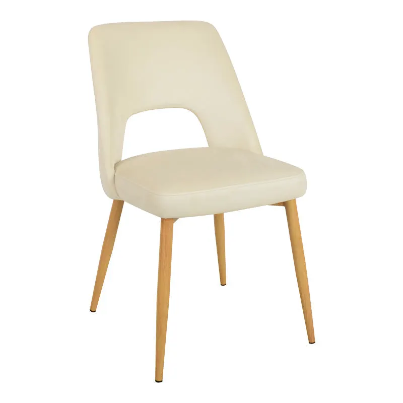 Scaun Murde, catifea si metal, 48x61x89 cm - Bej