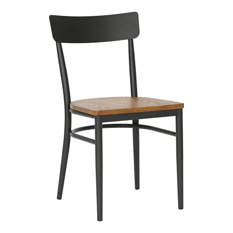 Scaun Zerca, Gri Închis, Structura Lemn de Cauciuc, Natural, 49x44x82 cm - Gri