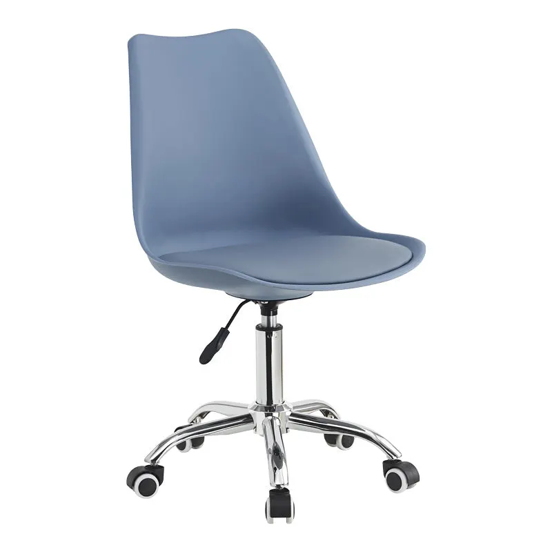 Scaun de birou ajustabil Gaston II, Modern, Albastru deschis, 48x57x77-90 cm - Albastru