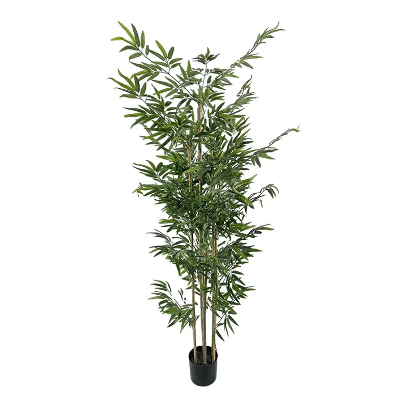 Plantă decorativă Bamboo în ghiveci, Inart, Verde, Material PP, Înălțime 190 cm. - BLACK-GREEN