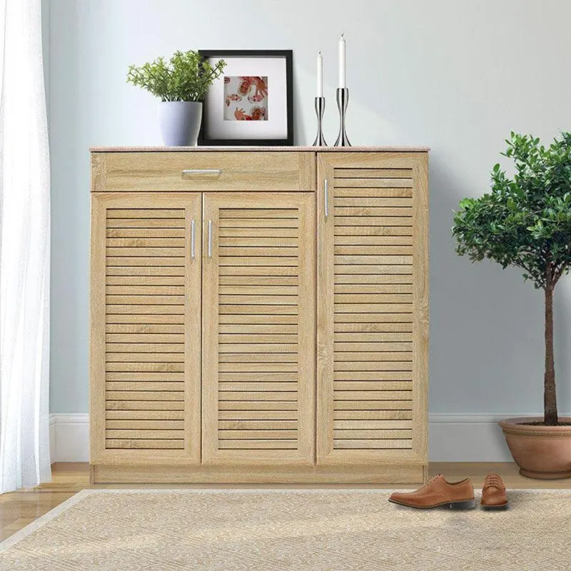 Dulap pantofi  MDF, Sante 30 perechi, 120 x37 x 123cm - Stejar