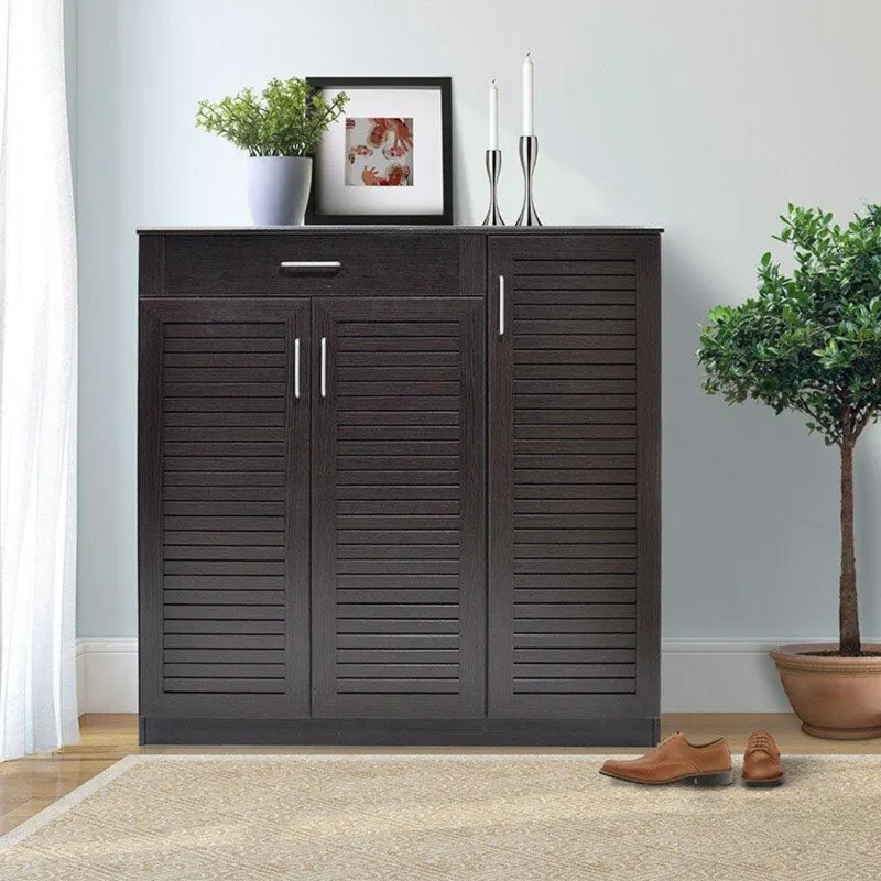 Dulap pantofi  MDF, Sante 30 perechi, 120 x37 x 123cm - Negru