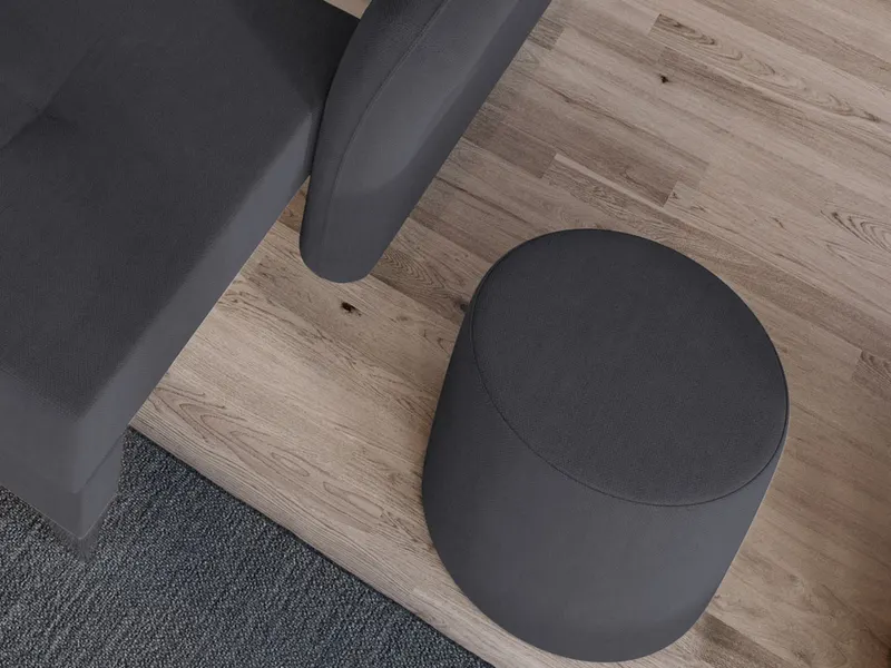 Taburet Smart Tapitat Gri — imaginea 2