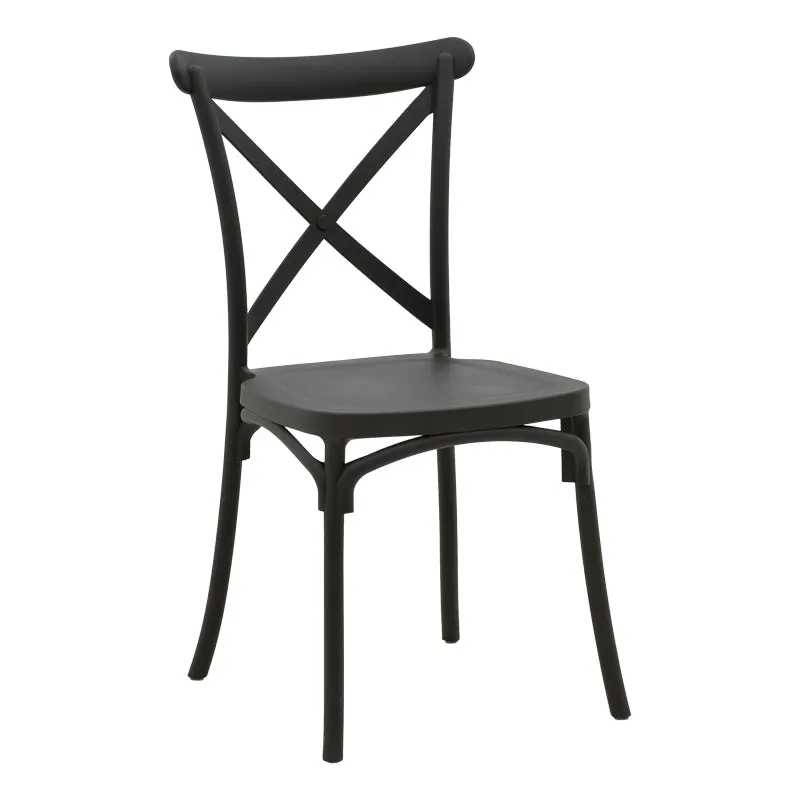 Scaun exterior Crossie, 43x53x88 cm - Negru