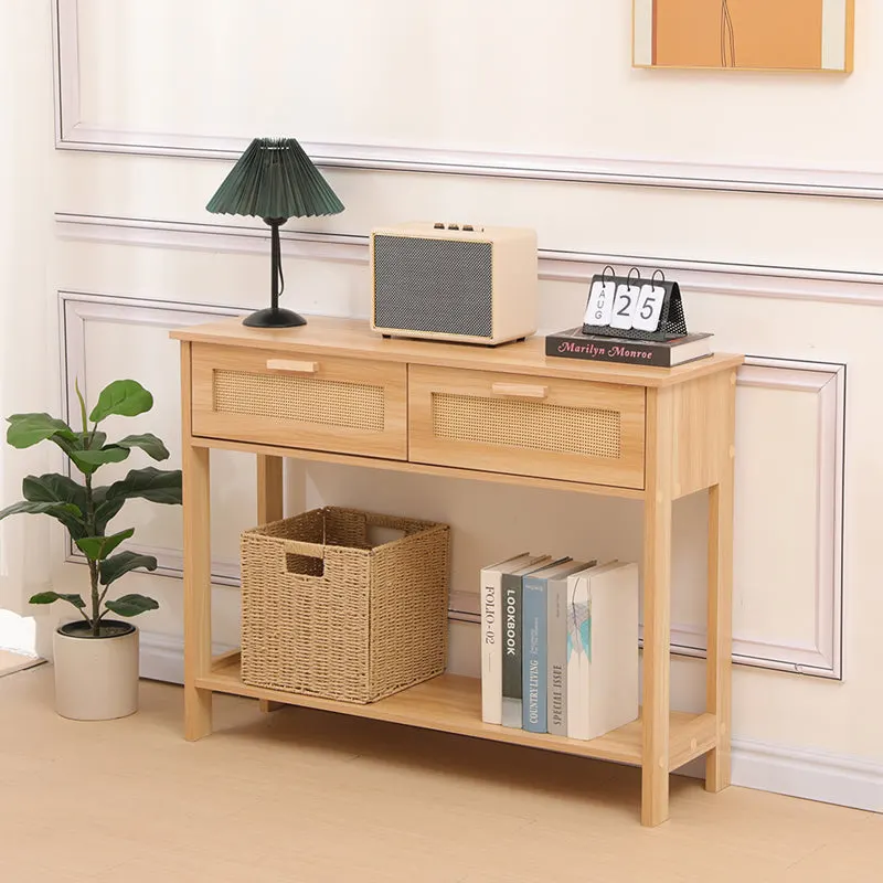 Masă de sufragerie Alenda, MDF, Natural, 100x30x76 cm - Natural