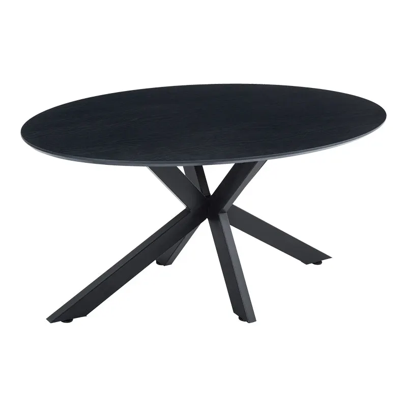 Masă de sufragerie Makrey, Metal, 160x90x75 cm - Negru