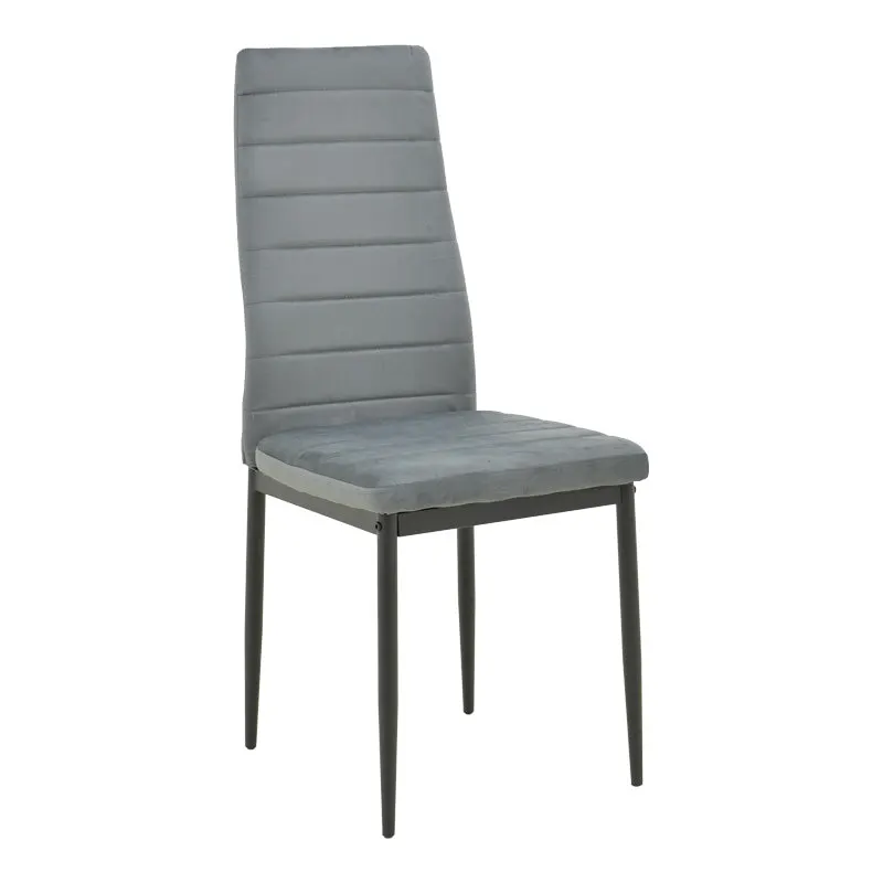 Scaun catifea Parker, Catifea, Gri - Negru, 39x48x95 cm - Gri