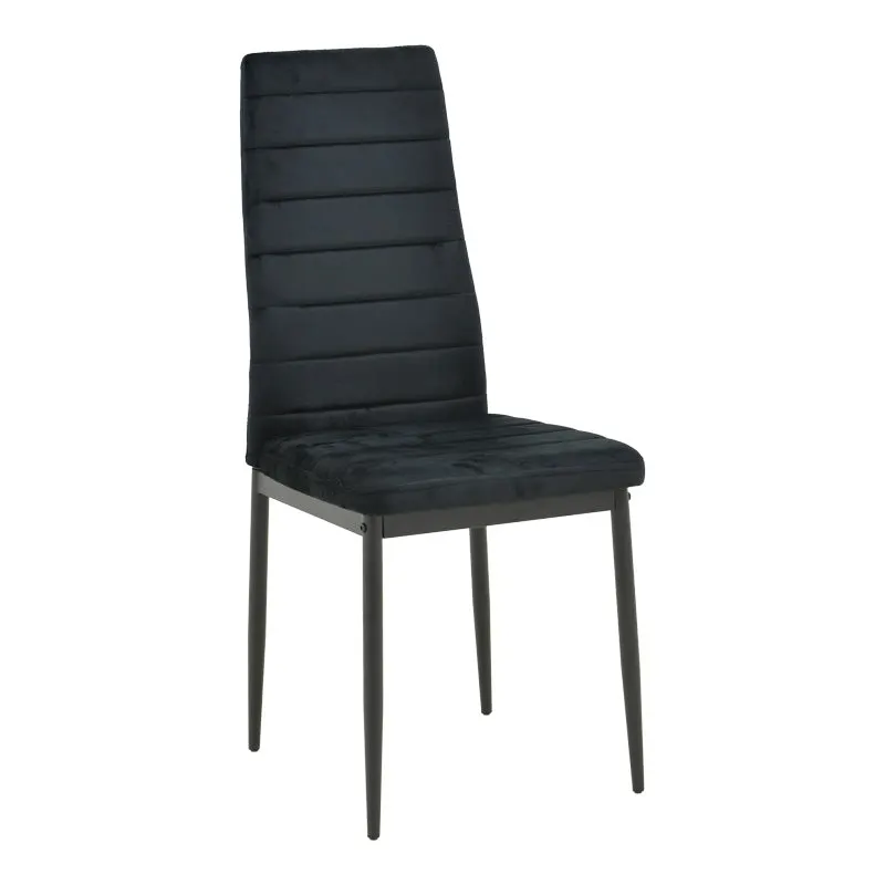Scaun catifea Parker, Catifea, Gri - Negru, 39x48x95 cm - Negru