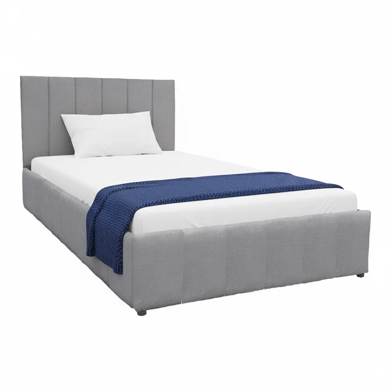 Pat cu spatiu de depozitare Snuggle, Catifea, Antracit - Gri, 120x200 cm - Gri