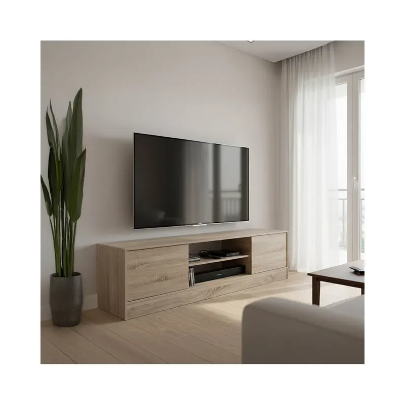 Comoda TV Sasa, Pal melaminat, 150x35x42 cm - Sonoma