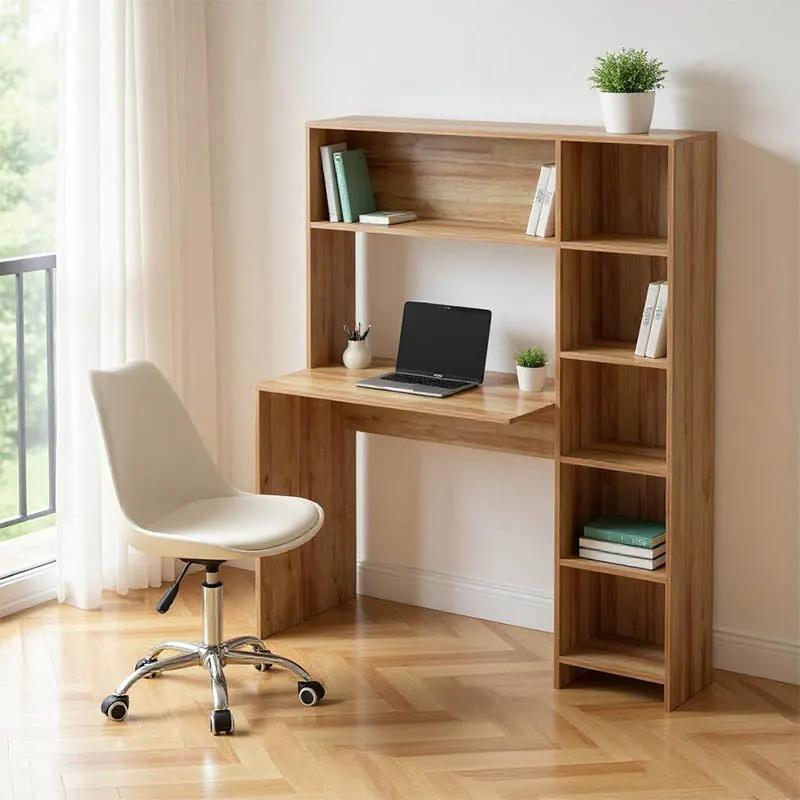 Birou Janson cu biblioteca, Stejar, 113x40x141 cm - Stejar