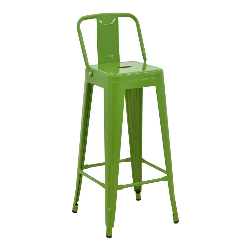 Scaun cu spatar Utopia metalic, Antracit - Verde, 42x42x97 cm - Verde