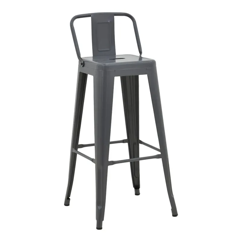 Scaun cu spatar Utopia metalic, Antracit - Verde, 42x42x97 cm - Antracit