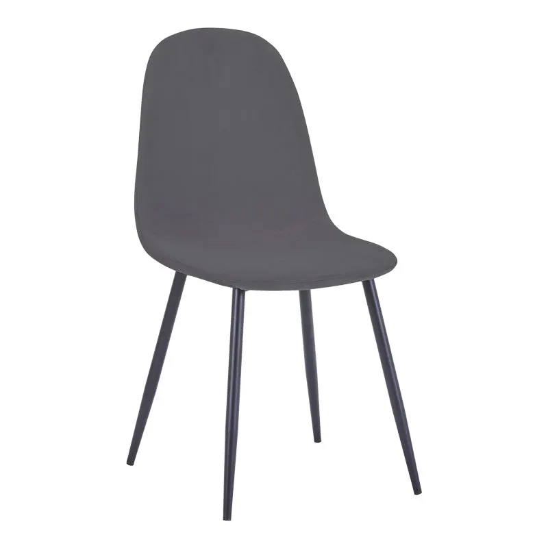 Scaun de sufragerie Bella din catifea gri inchis metal, negru, 43x52x89 cm - Gri