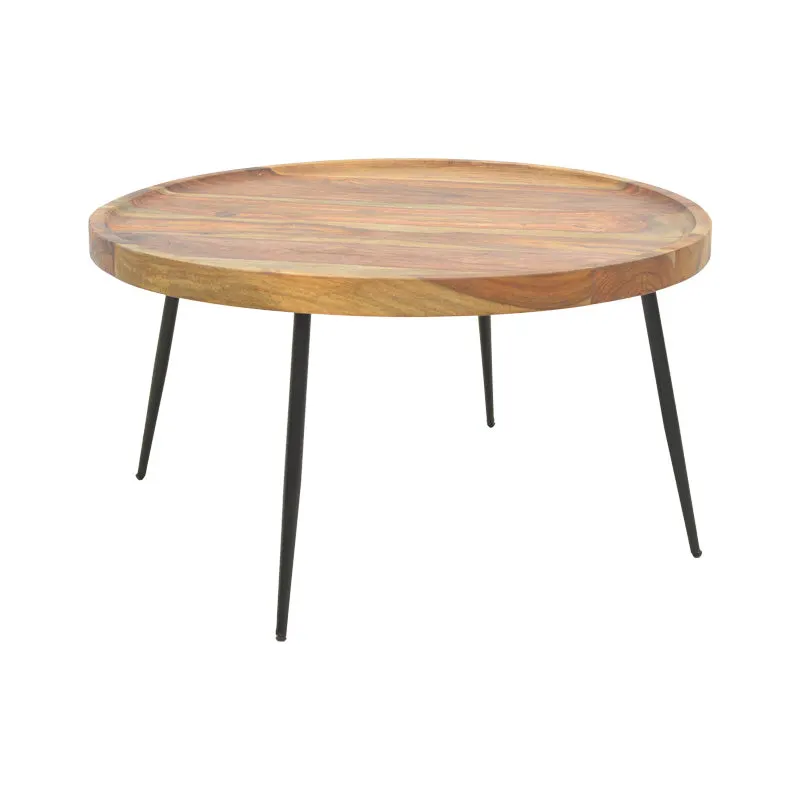Masa Tavolo, din lemn de sheesham solid Nuc, D75x39 cm - Nuc