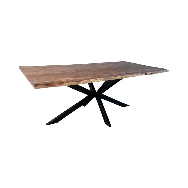 Masa Miles din lemn de salcam solid cu grosimea de 4-4 cm, Natural, 180x90x76 cm - Natur